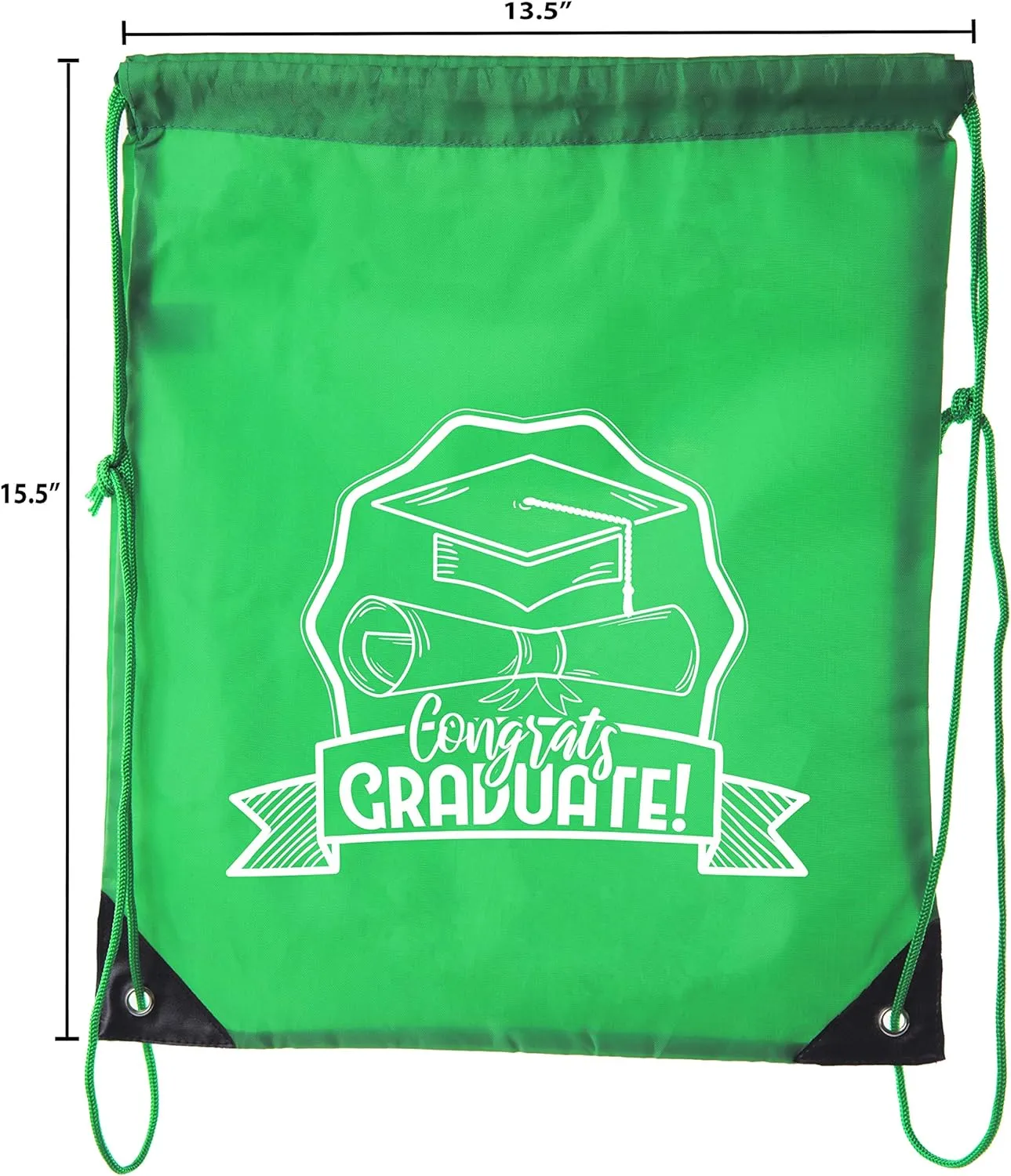 Senior Graduation Drawstring Backpacks Personalized Party Favor Cinch Bags - Hat & Diploma