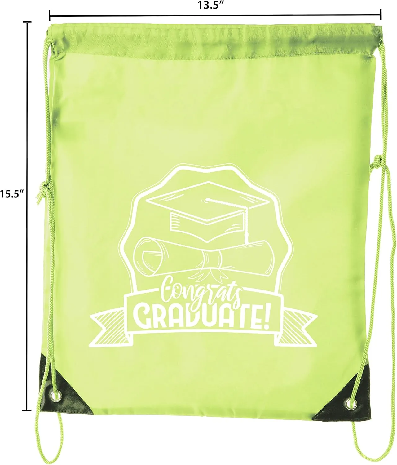 Senior Graduation Drawstring Backpacks Personalized Party Favor Cinch Bags - Hat & Diploma