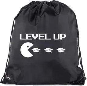 Senior Graduation Drawstring Backpacks Personalized Party Favor Cinch Bags - Level Up