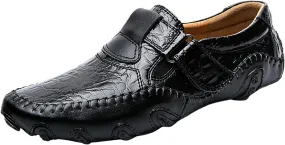 Slip on Walking Shoes for Men Comfort PU Leather Memory Foam Breathable Lightweight Fashion Sneakers Non Slip Arch Support Cushioning Athletic Running Shoes
