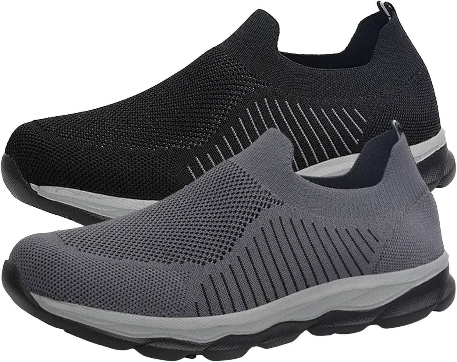 Slip on Walking Shoes Men Comfortable Memory Foam Ultra Lightweight Breathable Fashion Sneakers Non Slip Arch Support Cushioning Training Gym Shoes Wide Width