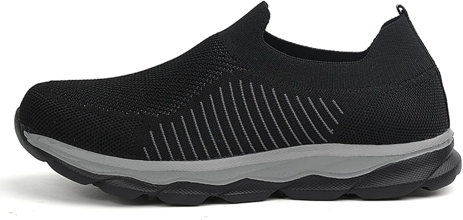 Slip on Walking Shoes Men Comfortable Memory Foam Ultra Lightweight Breathable Fashion Sneakers Non Slip Arch Support Cushioning Training Gym Shoes Wide Width