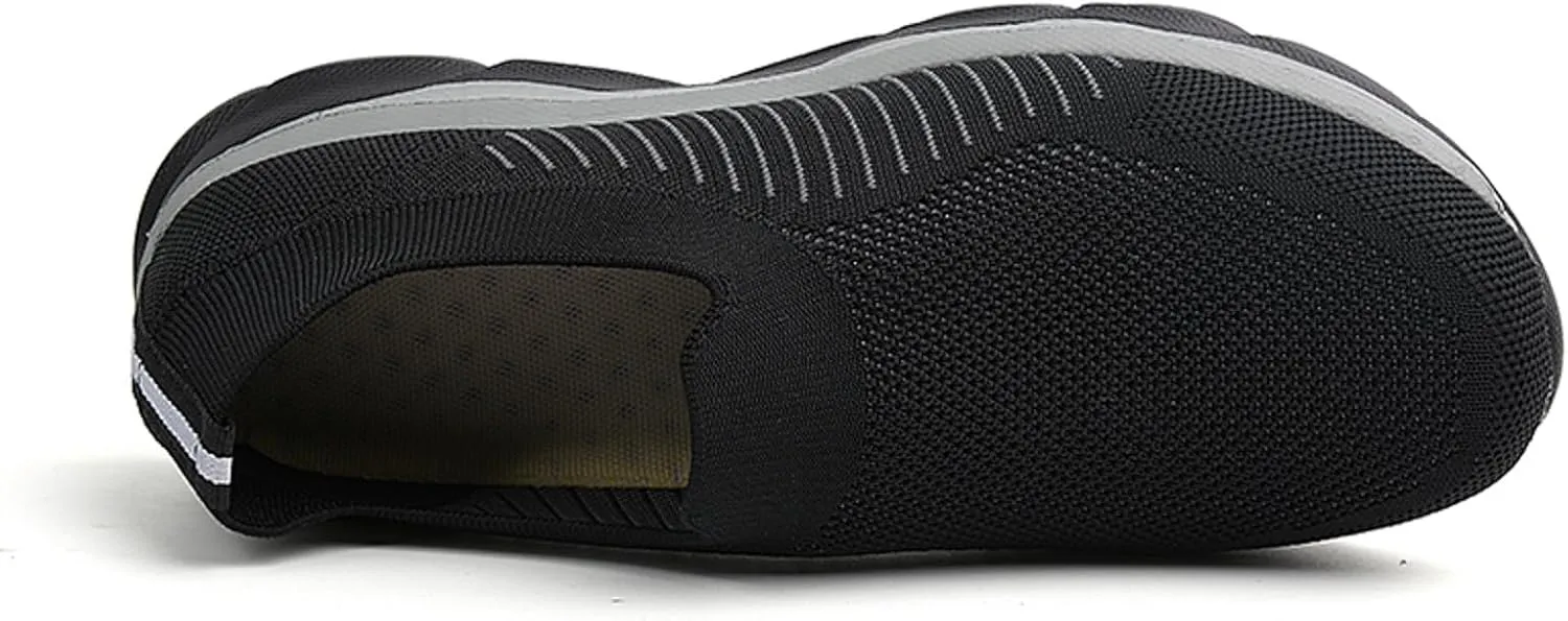 Slip on Walking Shoes Men Comfortable Memory Foam Ultra Lightweight Breathable Fashion Sneakers Non Slip Arch Support Cushioning Training Gym Shoes Wide Width