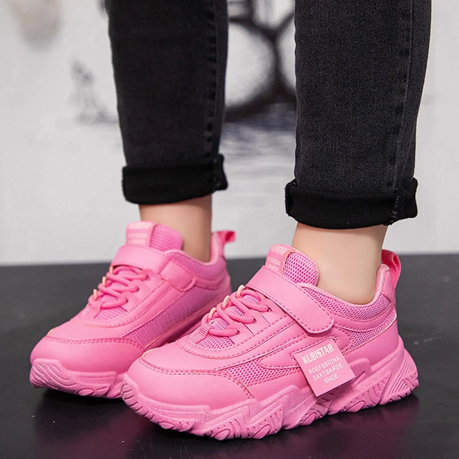 Sneakers for Kids Girls Boys Hook and Loops Sparkle Sequins Walking Shoes Kids Lightweight Tennis Sneakers with