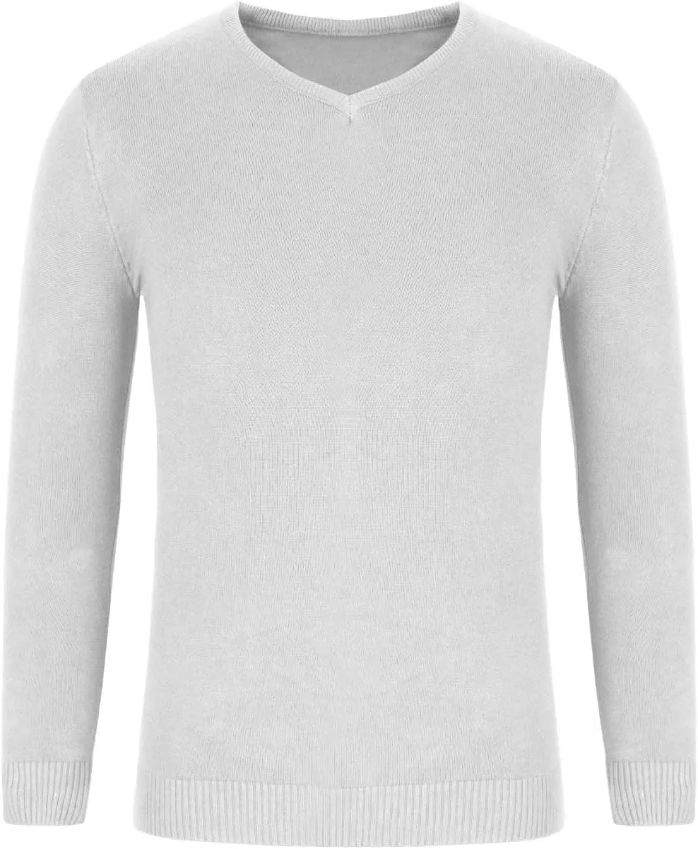 Soft Cozy Sweaters for Men V Neck Long Sleeve Pullover Sweater Slim Fit Dress Sweater Lightweight Knitted Sweaters