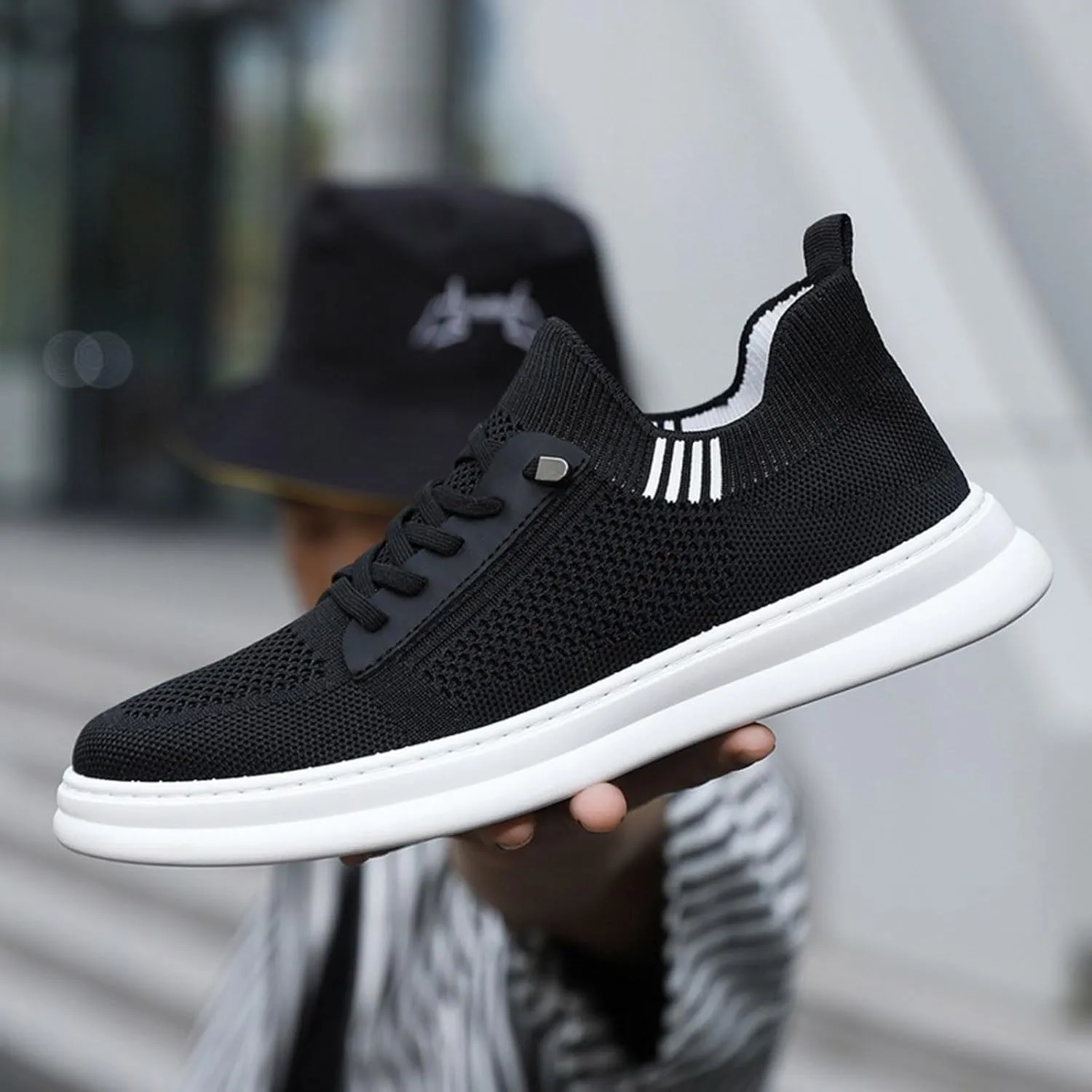 Stretch Men's Shoes Loafers & Slip-Ons Fashion Summer Autumn Men Sneakers Fly Woven Mesh Breathable Slip On