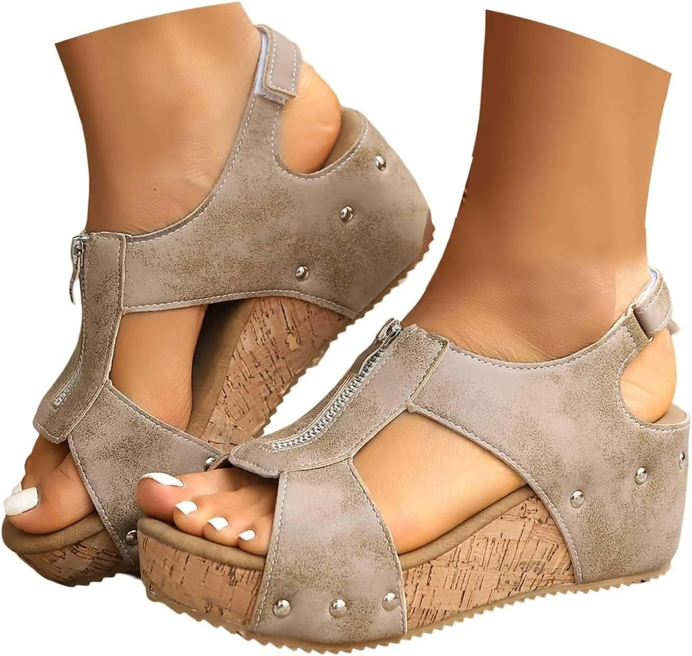 Summer Sandals for Women Summer Boho Beach Sandal Platform Wedge Sandals Lightweight 2025 Wide Width Comfortable Shoes with Ankle Strap Arch Support for Woman Summer Shoes Slip on Slides Sandal