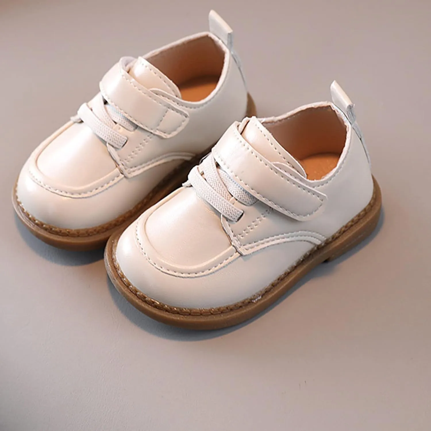 Summer Toddler Boys Casual Shoes Thick Sole Round Toe Buckle Fashion Walking Hook&Loop Style Shoes