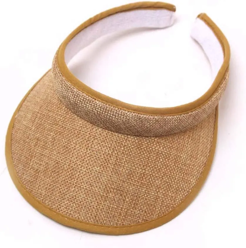 Sun Visor Hats Summer Wide Brim Clip on Beach Hat Adjustable Large Brim Cap for Women