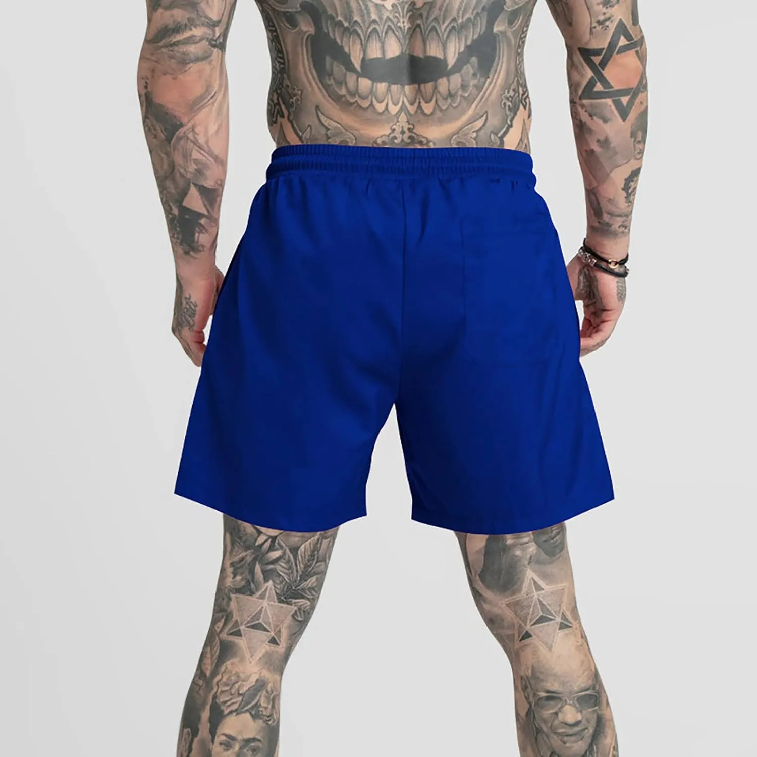 SUWBMHWE Men Gym Shorts, Men's Multifunctional 5 Minute Pants Solid Color Beach Sports Fitness Shorts