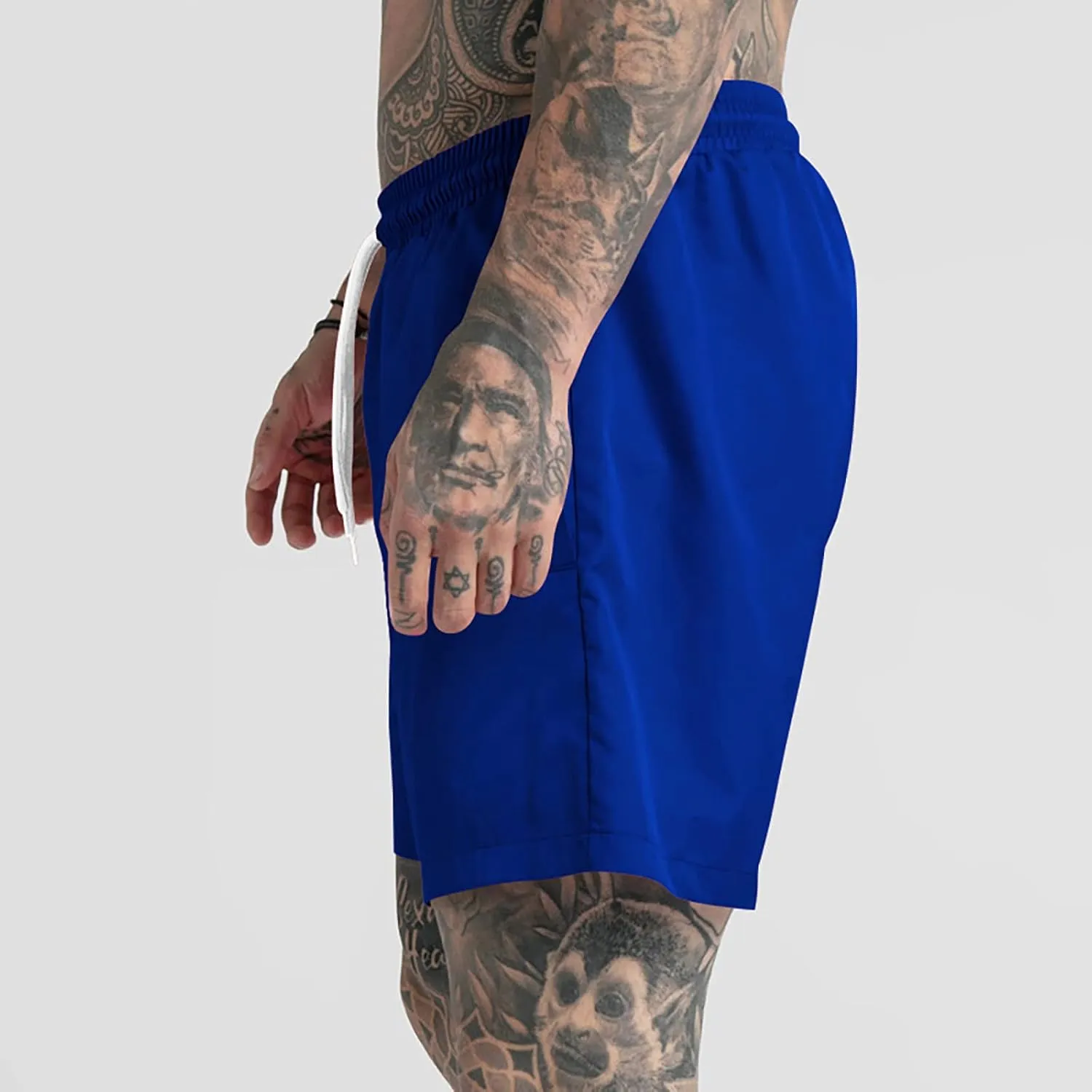SUWBMHWE Men Gym Shorts, Men's Multifunctional 5 Minute Pants Solid Color Beach Sports Fitness Shorts