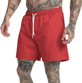 SUWBMHWE Men Gym Shorts, Men's Multifunctional 5 Minute Pants Solid Color Beach Sports Fitness Shorts