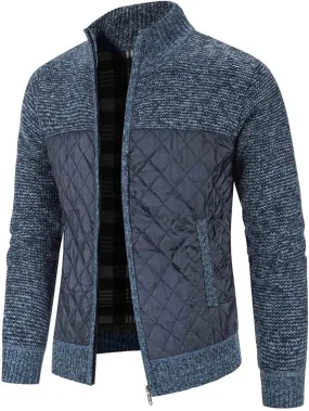 SUWBMHWE Men's Casual Cardigan Sweaters Full Zip Sweaters Knitted Cardigan With Pockets Mens Wool Coats Mid Length