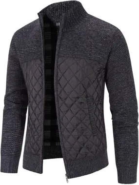 SUWBMHWE Men's Casual Cardigan Sweaters Full Zip Sweaters Knitted Cardigan With Pockets Mens Wool Coats Mid Length