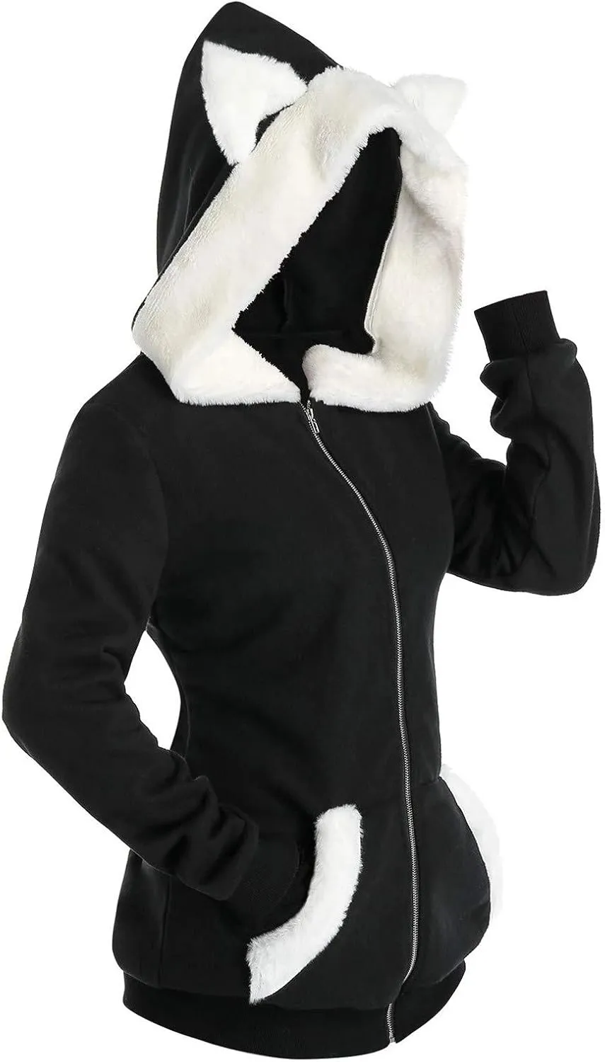 Sweatshirts for Women Cute Cat Ears Hooded Sweater Womens Pullover Sweatshirt Long Sleeve Hoodies for Women Trendy