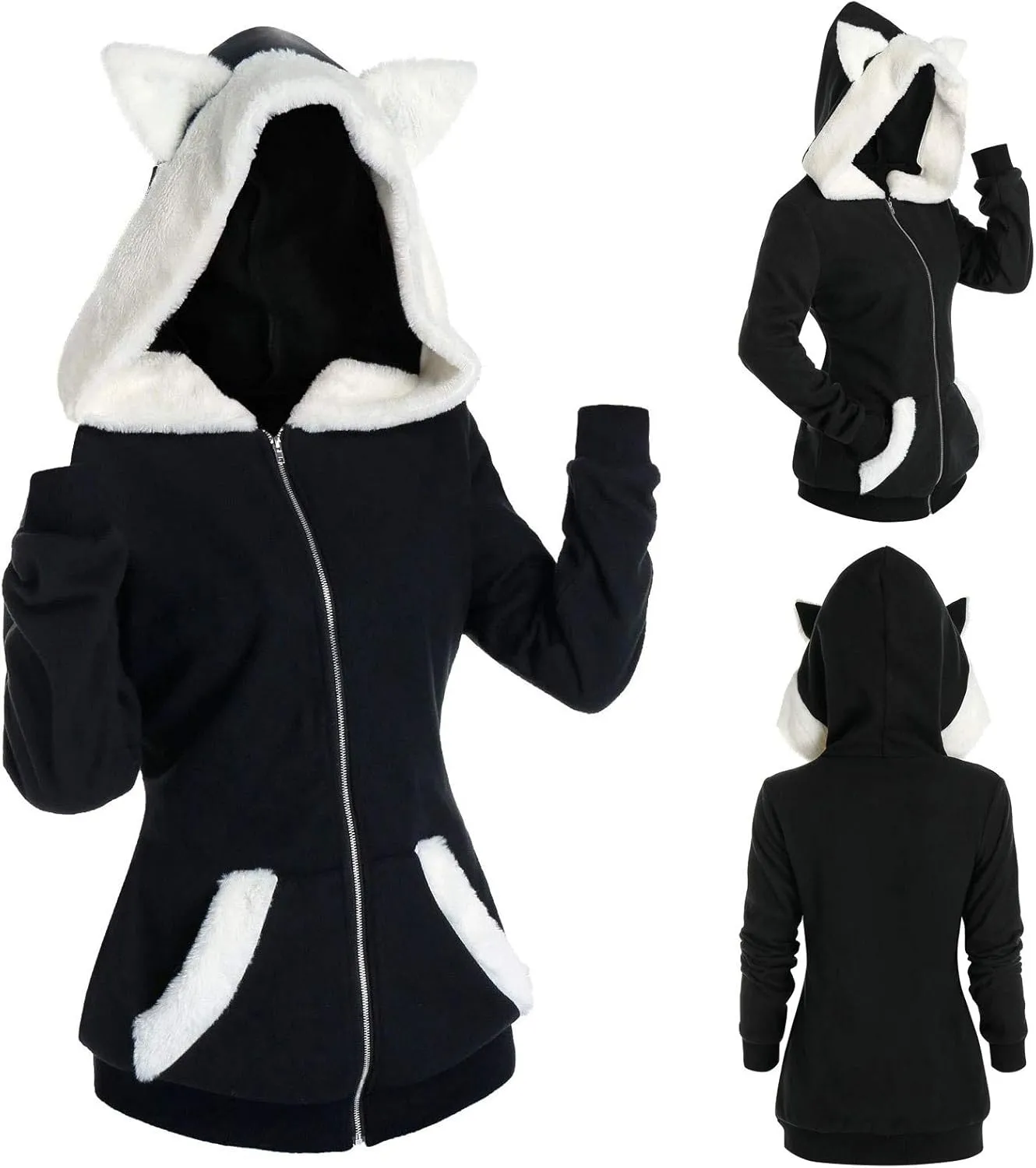 Sweatshirts for Women Cute Cat Ears Hooded Sweater Womens Pullover Sweatshirt Long Sleeve Hoodies for Women Trendy
