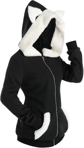 Sweatshirts for Women Cute Cat Ears Hooded Sweater Womens Pullover Sweatshirt Long Sleeve Hoodies for Women Trendy