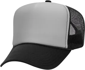The Hat Pros High Crown 5 Panel Mesh Back Foam Front Trucker Cap with Snapback Closure | Bulk Packs Available