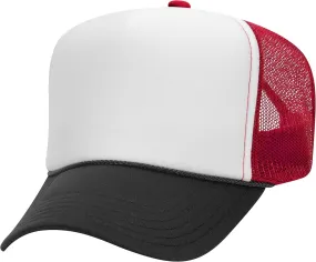 The Hat Pros High Crown 5 Panel Mesh Back Foam Front Trucker Cap with Snapback Closure | Bulk Packs Available