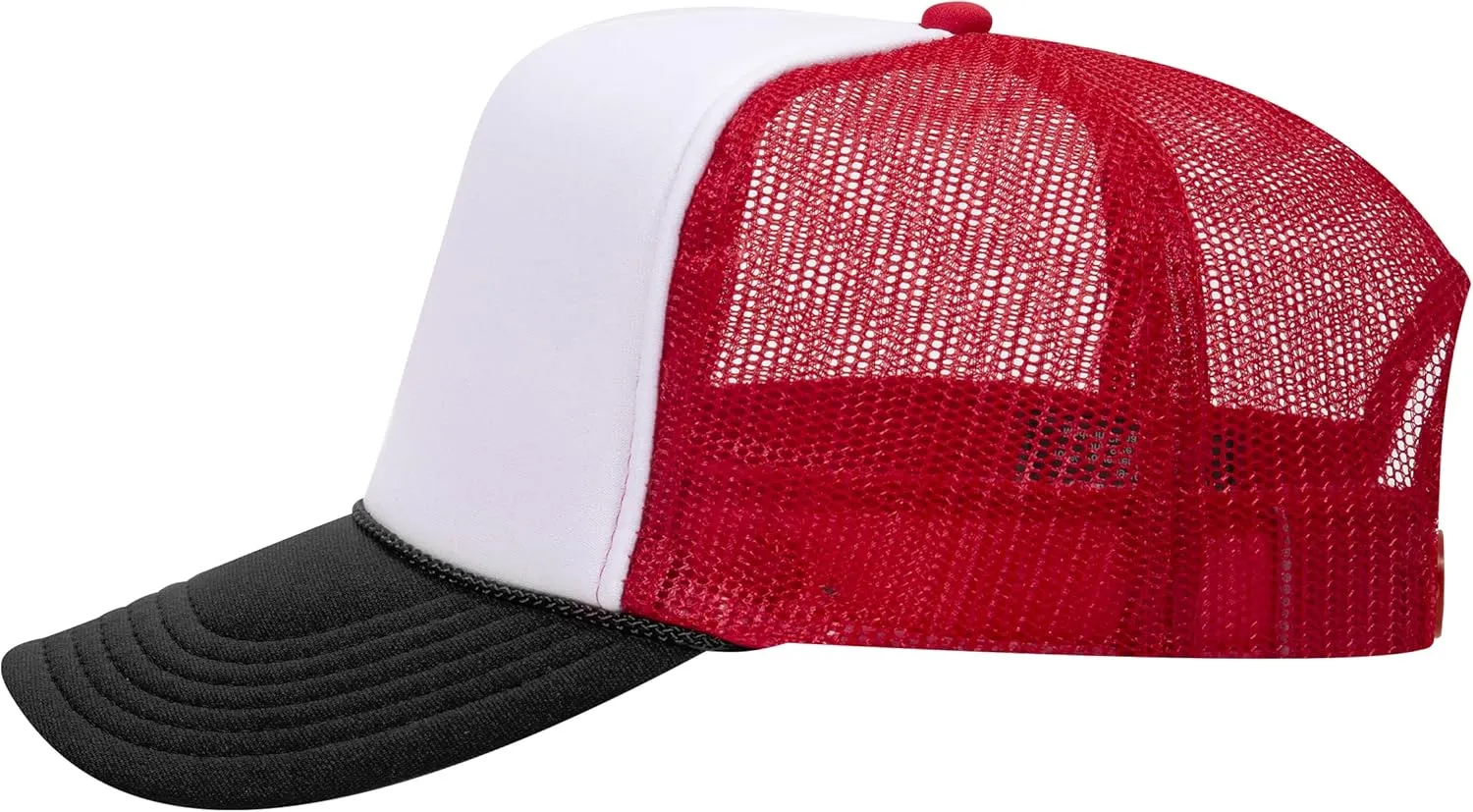 The Hat Pros High Crown 5 Panel Mesh Back Foam Front Trucker Cap with Snapback Closure | Bulk Packs Available