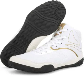 THESTRON Men's Professional Boxing Wrestling Shoes Breathable Fighting Training Boots Male Combat Shoes Man High Top Fitness Sports Sneakers