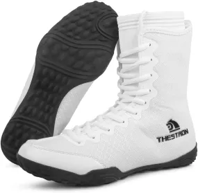 THESTRON Men's Professional Boxing Wrestling Shoes Breathable Fighting Training Boots Male Combat Shoes Man High Top Fitness Sports Sneakers