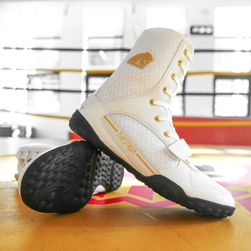 THESTRON Men's Professional Boxing Wrestling Shoes Breathable Fighting Training Boots Male Combat Shoes Man High Top Fitness Sports Sneakers