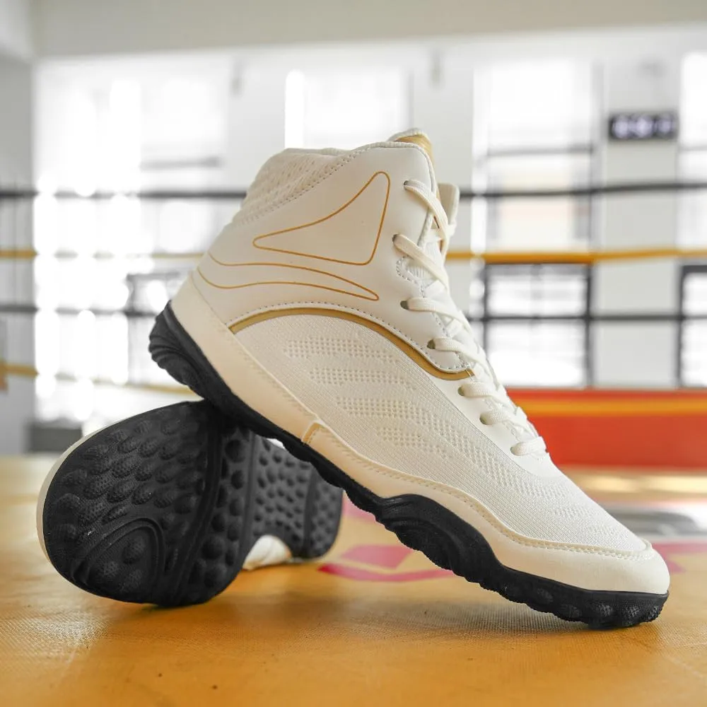 THESTRON Men's Professional Boxing Wrestling Shoes Breathable Fighting Training Boots Male Combat Shoes Man High Top Fitness Sports Sneakers