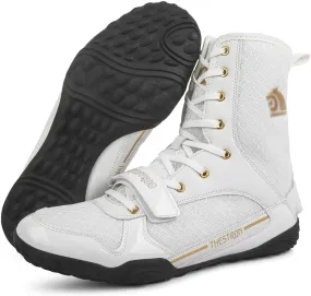 THESTRON Men's Professional Boxing Wrestling Shoes Breathable Fighting Training Boots Male Combat Shoes Man High Top Fitness Sports Sneakers