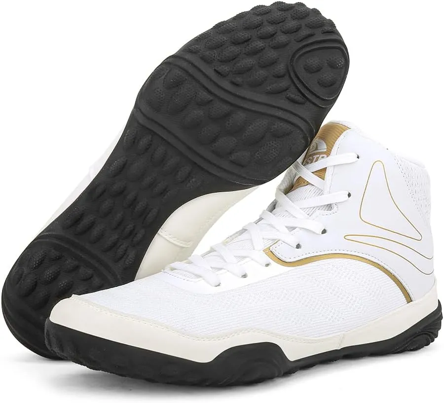 THESTRON Men's Professional Boxing Wrestling Shoes Breathable Fighting Training Boots Male Combat Shoes Man High Top Fitness Sports Sneakers
