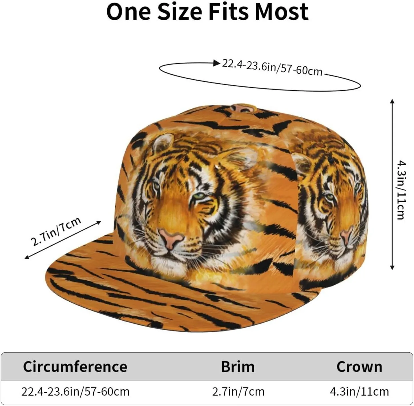 Tiger Cap Cool Baseball Hats Mens Sun Hat Adjustable Tiger Baseball Cap Tiger Animal Hats