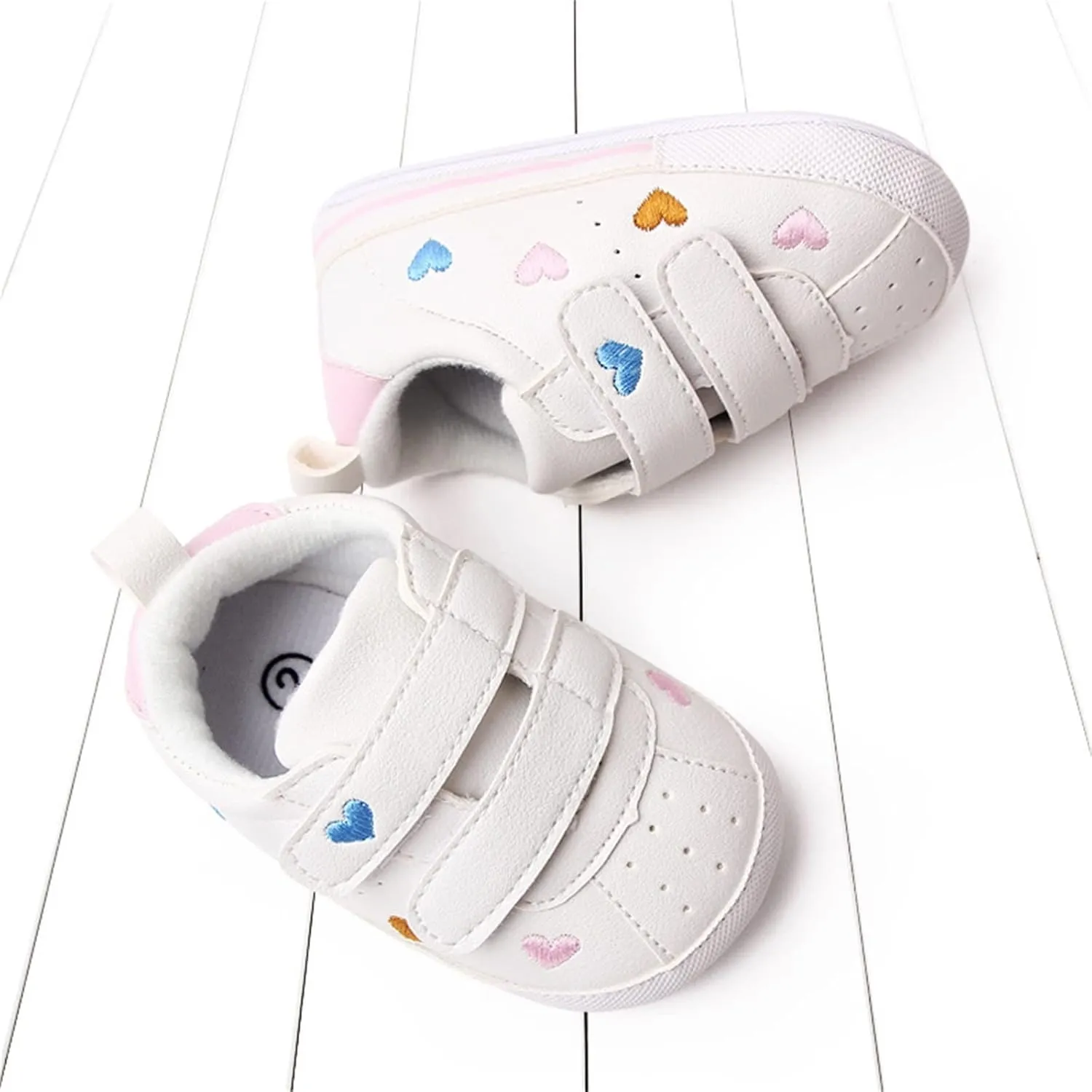 Toddler Boys Girls Flat Bottom Sports Shoes Lightweight Comfortable Double Strap Casual Sneakers for Indoor Outdoor