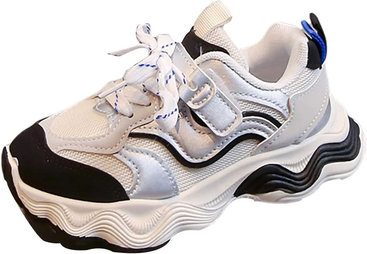 Toddler Kids Sneakers Boys Girls Lightweight Breathable Strap Athletic Tennis Lace-Up Shoes for Running Walking