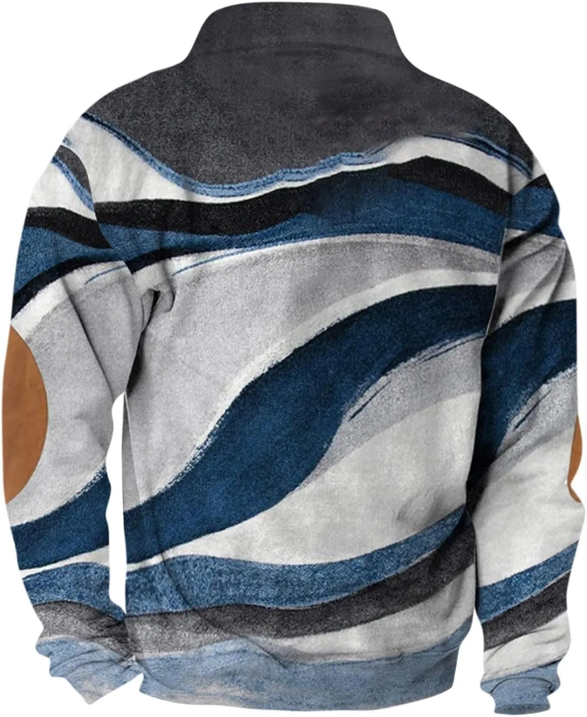 WANZZXCSL Sweatshirts for Men 2024 Fall Casual Aztec Print Pullover Long Sleeve High Henley Neck Loose Fitting Hoodie