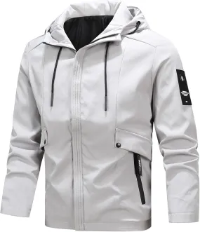 Waterproof Jackets for Men Lightweight Rain Coats Hooded Raincoat Zip Windbreaker for Running Hiking Travel