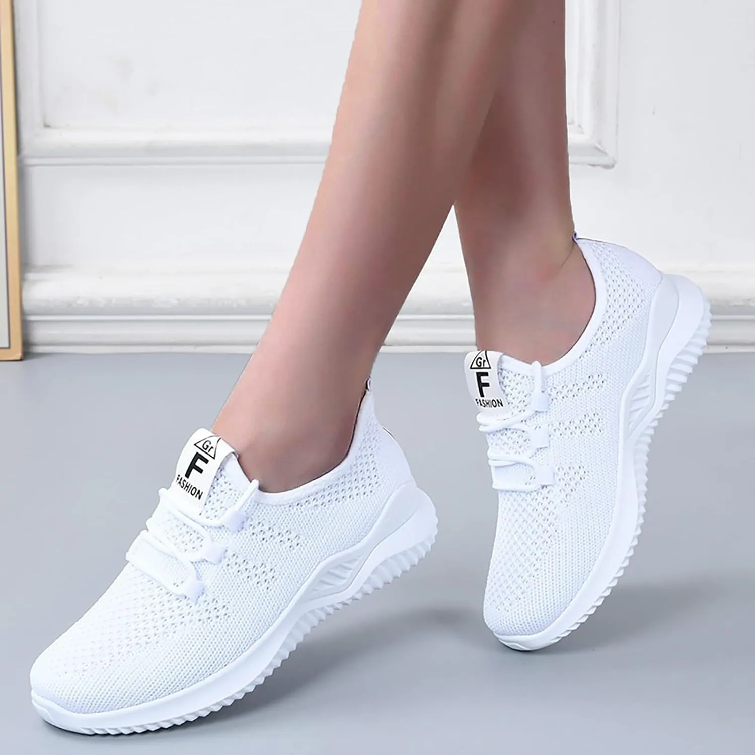 Wide Toe Box Shoes Women Non Slip Tennis Sneakers Feet Arch Support Walking Shoes Lace-up Running Athletic Shoe Diabetes Breathable Gym Workouts