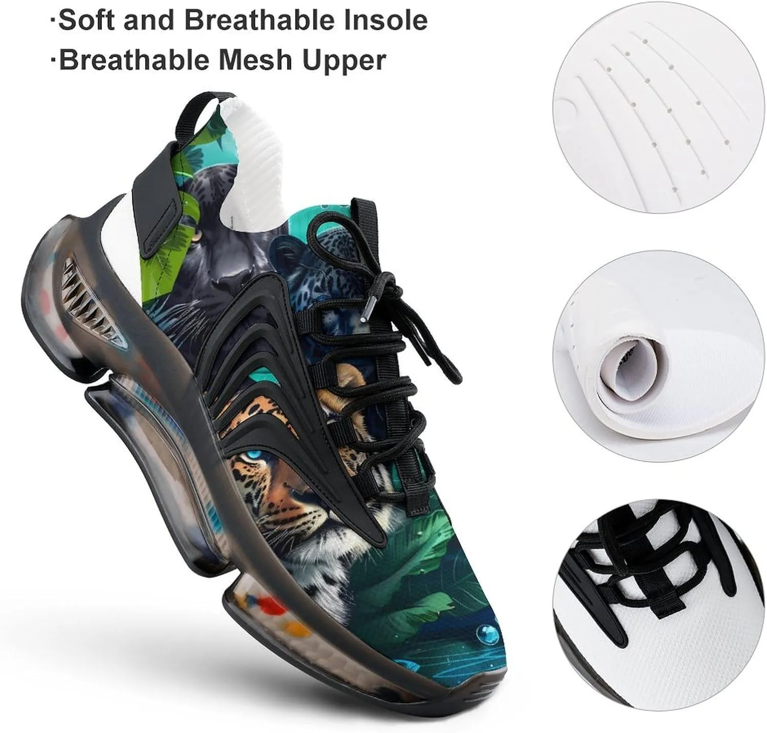 Wild Animals Tigers Leopard Men's Running Shoes Lightweight Walking Shoe Breathable Sneaker