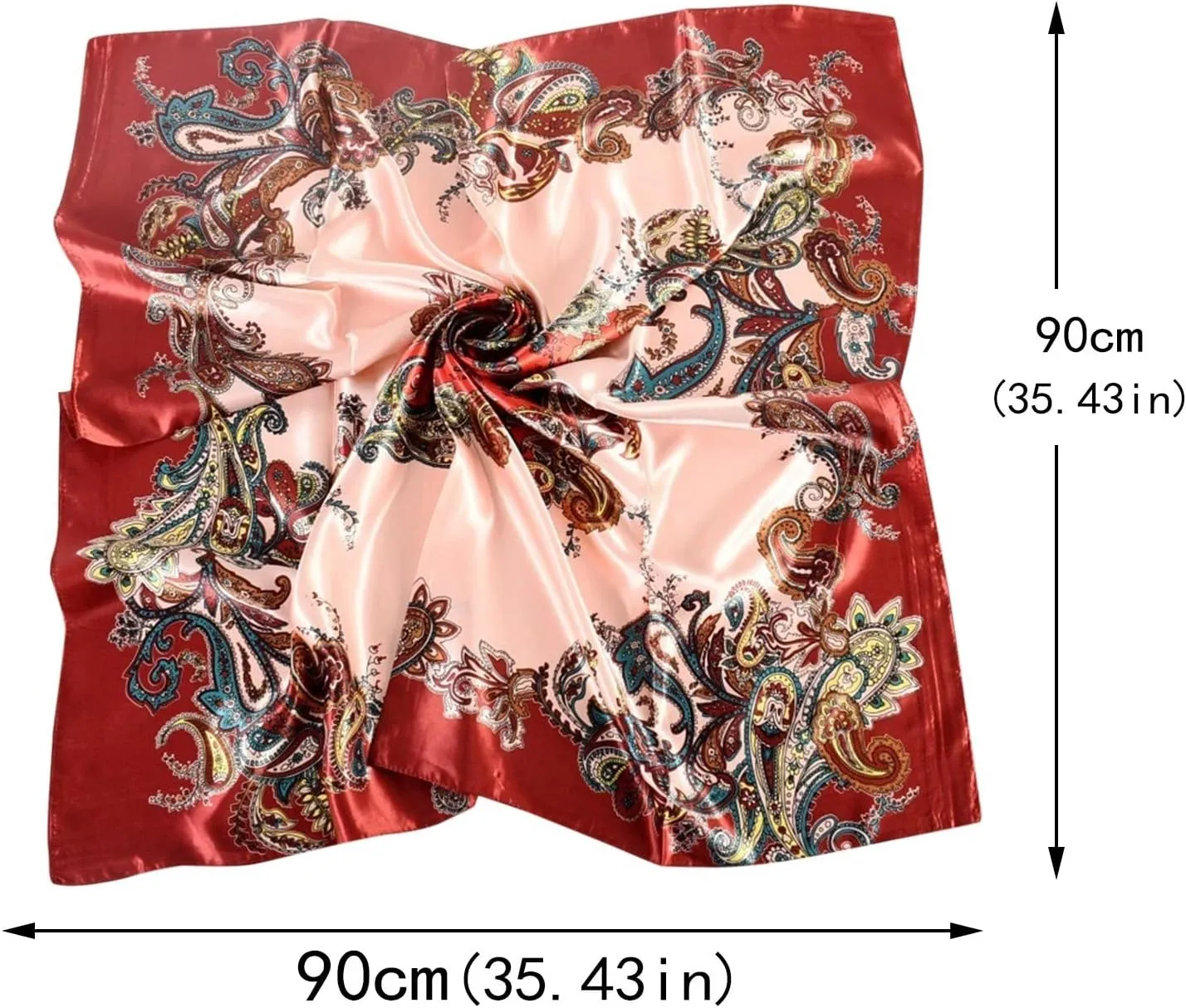 Women Silk Scarfs Lightweight Fashion Scarves Turbans Floral Printed Neckerchief Beach Towel Shawl Hair Wrap