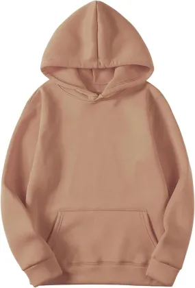 Womens Basic Hoodies Casual Long Sleeve Pullover 2024 Fall Plain Hooded Sweatshirts Lightweight Loose Gym Hoodie
