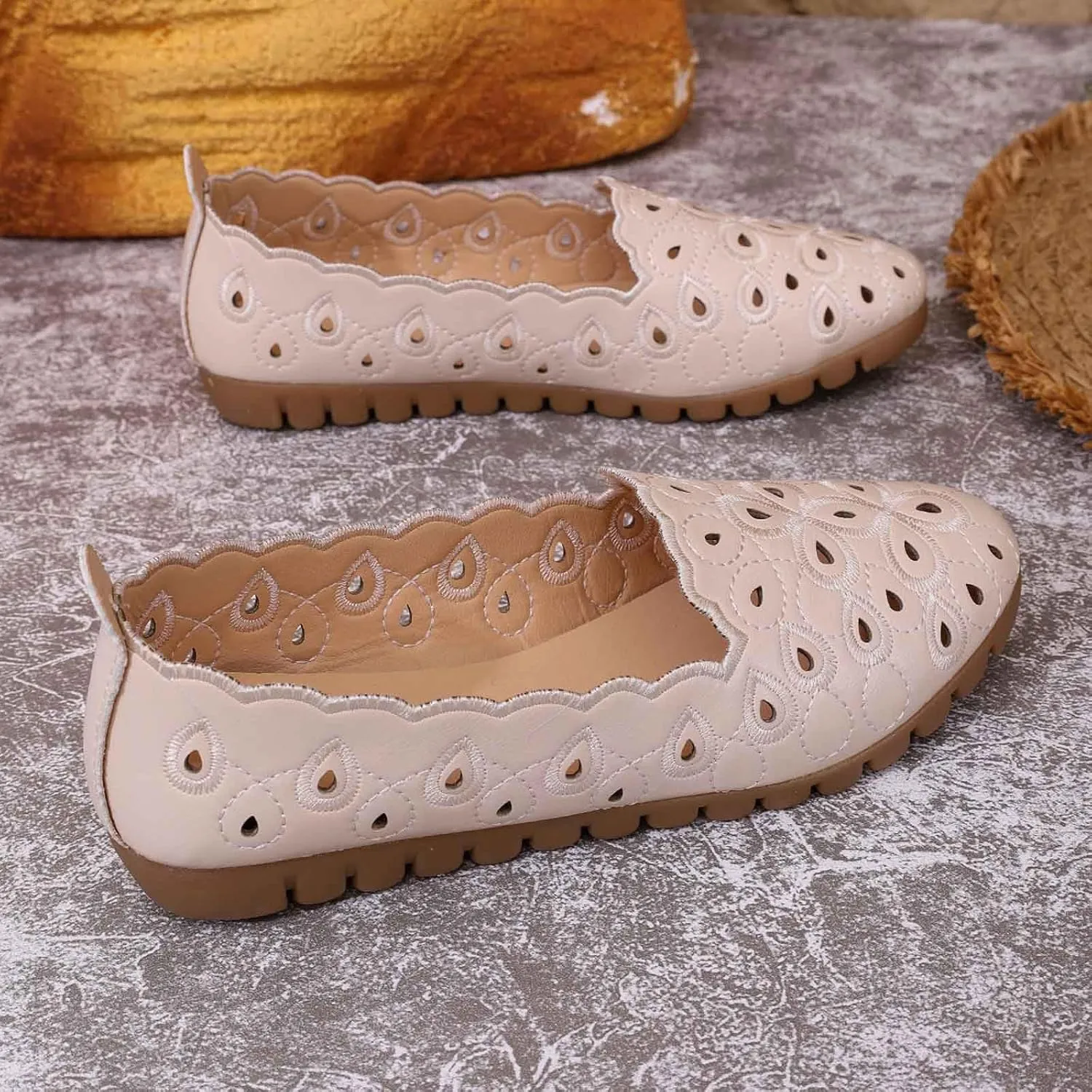 Women's Breathable Slip On Loafers Comfortable Softsole Casual Shoes for Walking Driving Working Outdoor