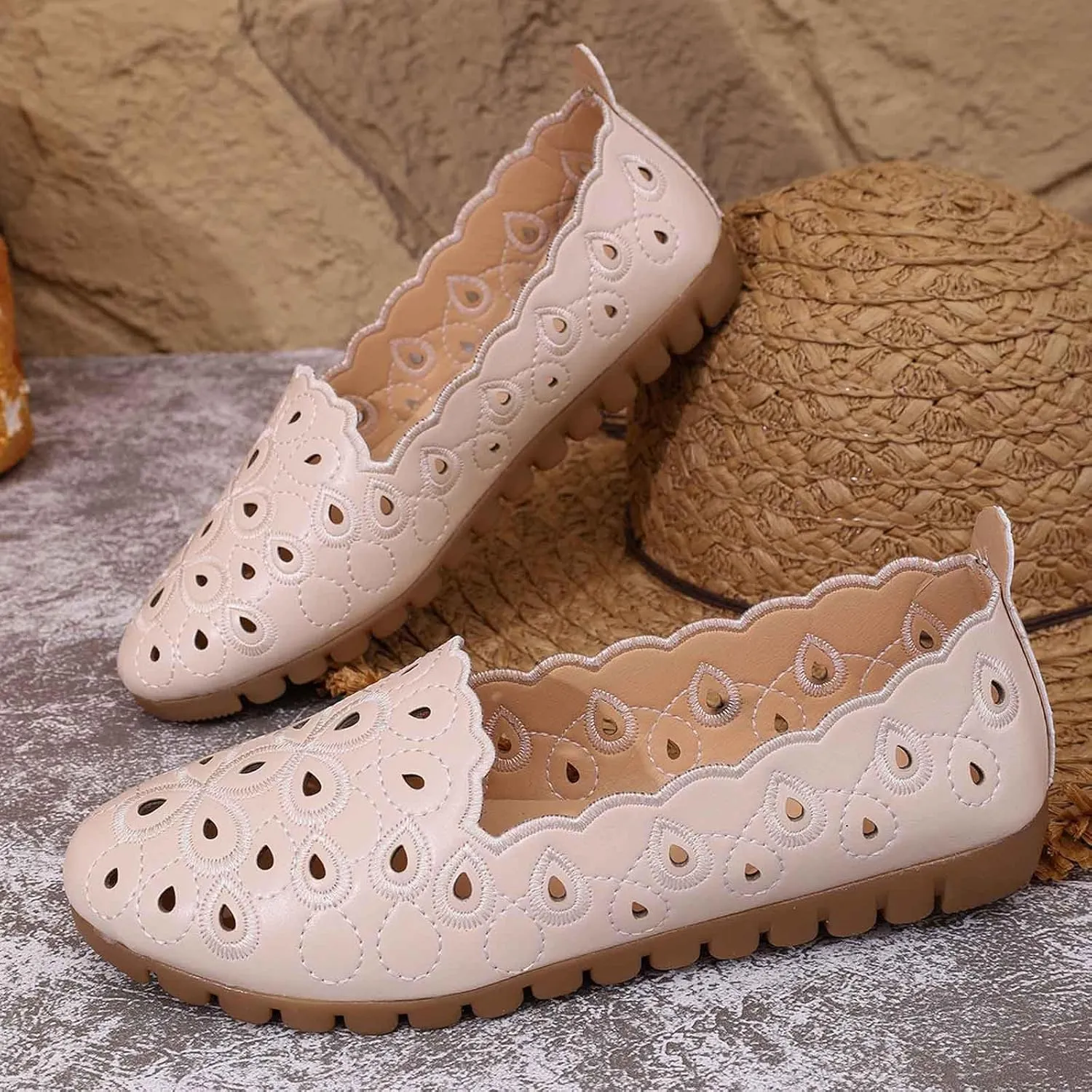 Women's Breathable Slip On Loafers Comfortable Softsole Casual Shoes for Walking Driving Working Outdoor