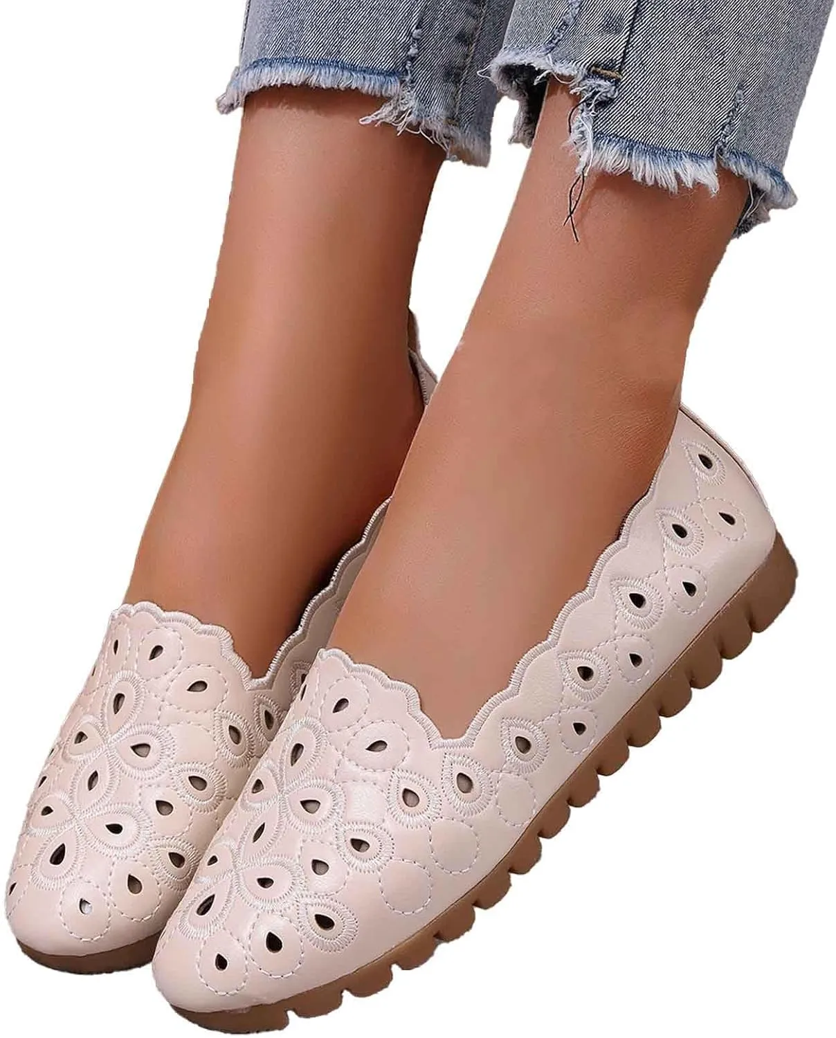 Women's Breathable Slip On Loafers Comfortable Softsole Casual Shoes for Walking Driving Working Outdoor