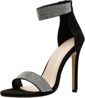 Womens Heel Dress Shoes Ladies Diamonds Heel for Wedding Party Dress High Fasion Sexy Chunky Sandal