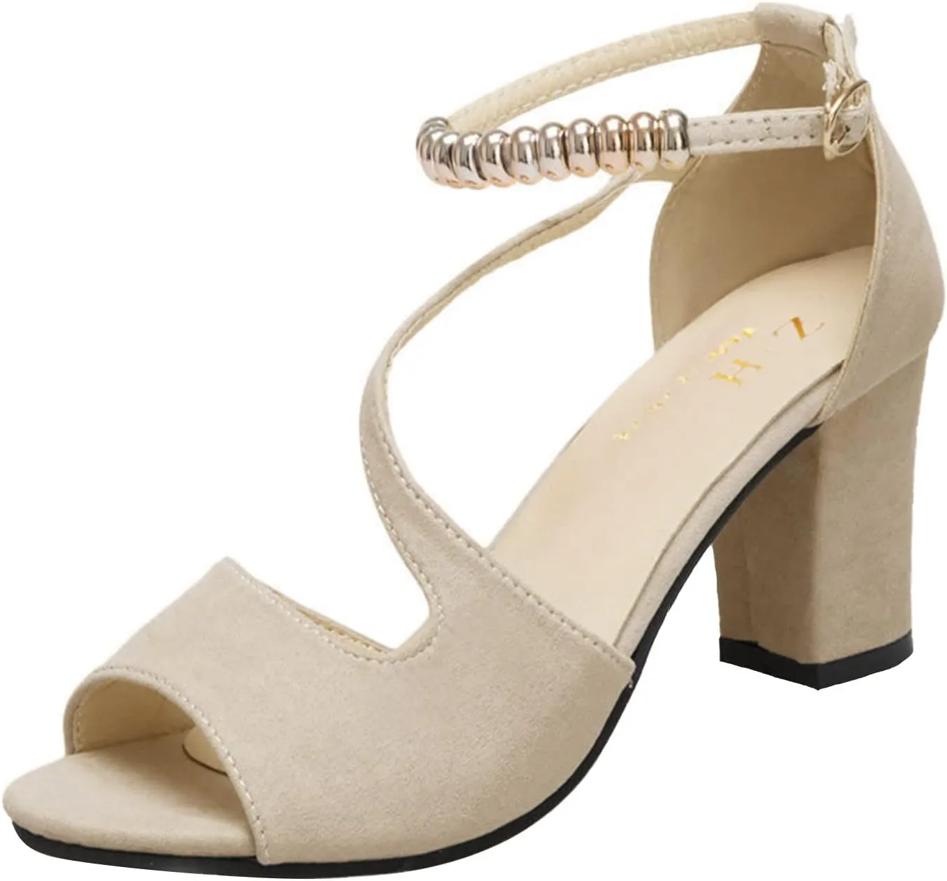 Women's Leather Sandals Fashion High-Heeled Gold Summer With Women Sandals