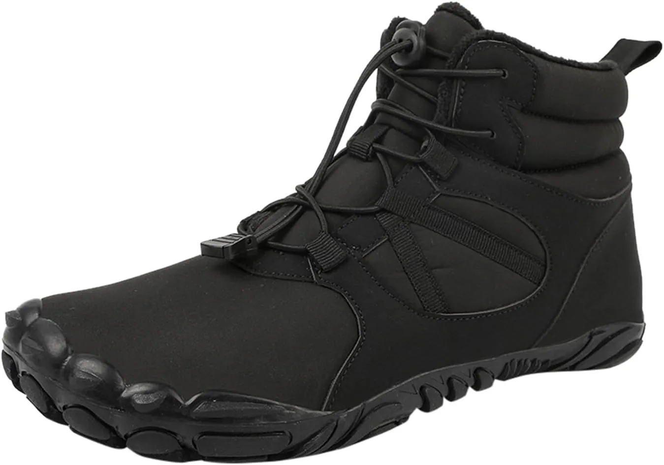Womens Mens Snow Boots Warm Fur Lined Casual Winter Hiking Boots Anti-Slip Women Men Winter Boots Waterproof Backpacking Boots Outdoor Walking Shoes For Ladies Ankle Boots with Drawstring