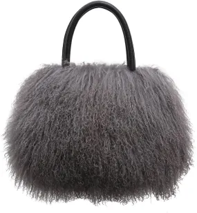 Women's Mongolian Lamb Handbag Ladies Winter Shoulder Tote Bags Girls