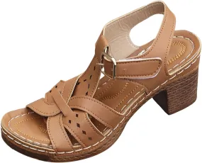 Women's Open Toe Heeled Sandal European And Sandals For Women New Summer Korean Version Of The Fish Mouth Thick Heel