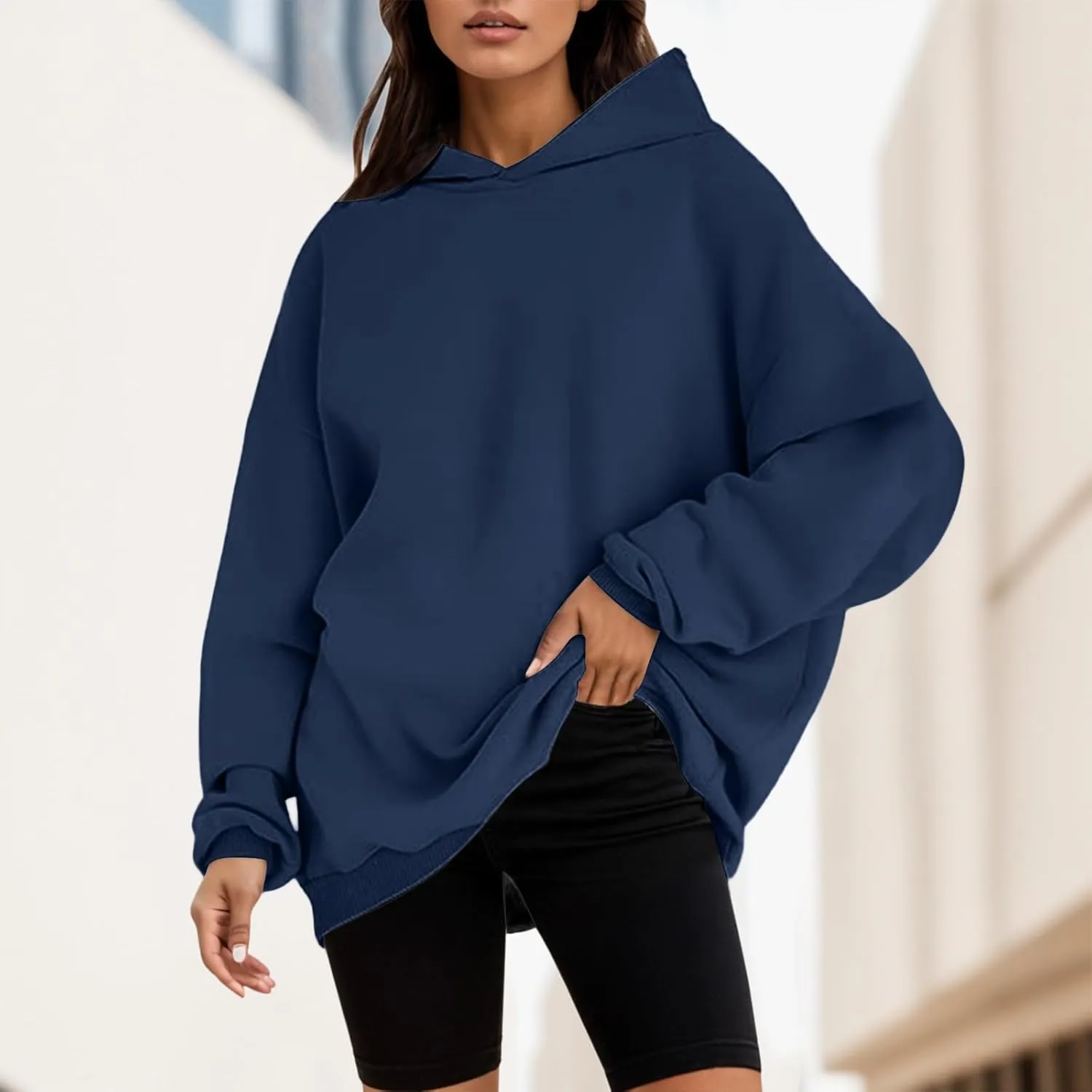 Womens Oversized Hoodies Winter Long Sleeve Baggy Sweatshirts Casual Workout Hoodies With Pockets 2024 Fashion Outfit