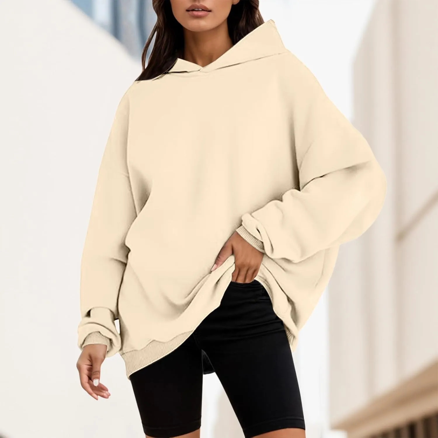 Womens Oversized Hoodies Winter Long Sleeve Baggy Sweatshirts Casual Workout Hoodies With Pockets 2024 Fashion Outfit