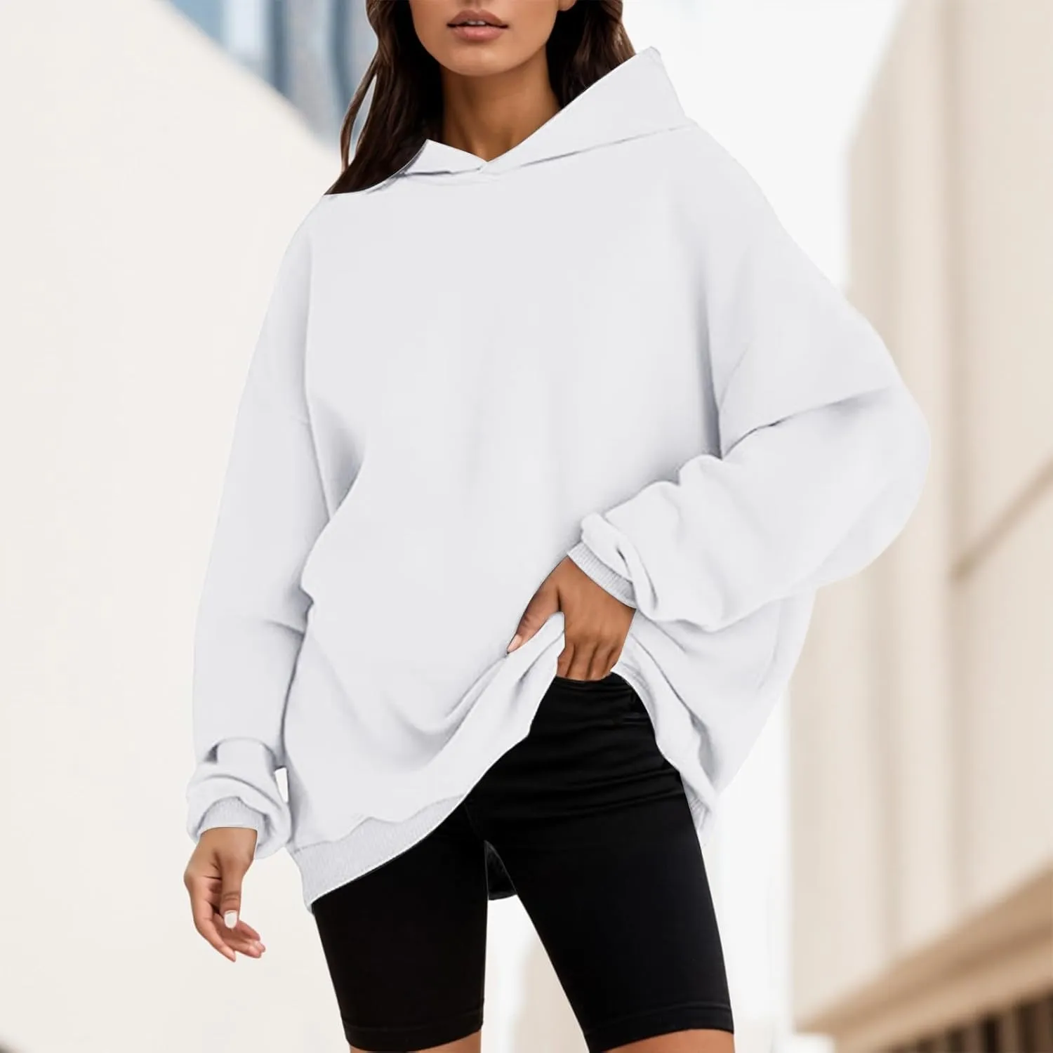 Womens Oversized Hoodies Winter Long Sleeve Baggy Sweatshirts Casual Workout Hoodies With Pockets 2024 Fashion Outfit